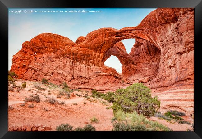 Double Arch, Utah Framed Print by Colin & Linda McKie