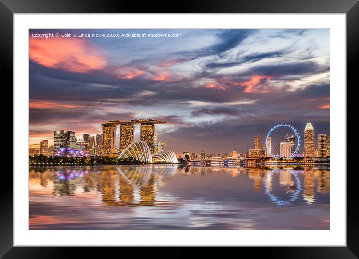 Singapore Skyline Framed Mounted Print by Colin & Linda McKie