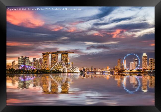 Singapore Skyline Framed Print by Colin & Linda McKie