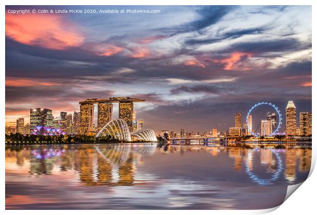 Singapore Skyline Print by Colin & Linda McKie