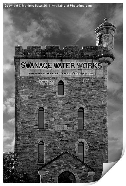 Swanage Water Works Print by Matthew Bates