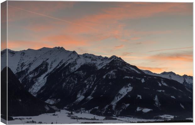 Sunset over austria Canvas Print by Thomas Schaeffer