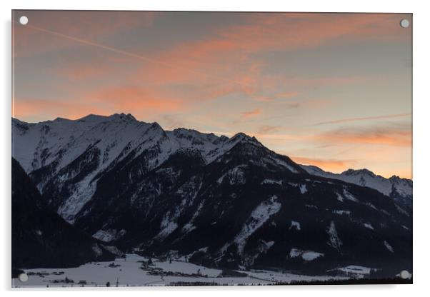 Sunset over austria Acrylic by Thomas Schaeffer