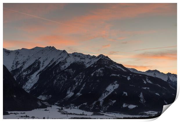 Sunset over austria Print by Thomas Schaeffer