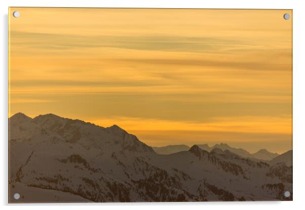 Alpine sunset Acrylic by Thomas Schaeffer