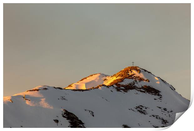 alps peak sunset Print by Thomas Schaeffer