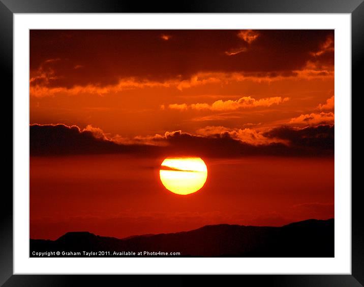 Glowing Golden Sunrise in Jeddah Framed Mounted Print by Graham Taylor