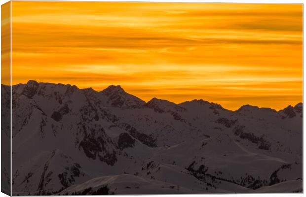 alps sunset mod Canvas Print by Thomas Schaeffer