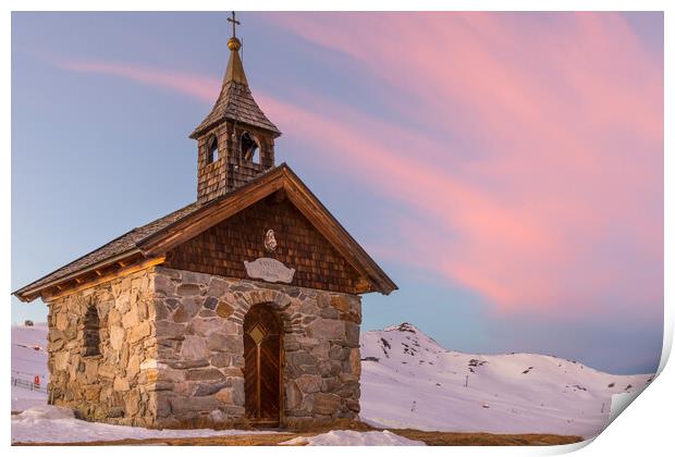 Austria chapel sunset Print by Thomas Schaeffer