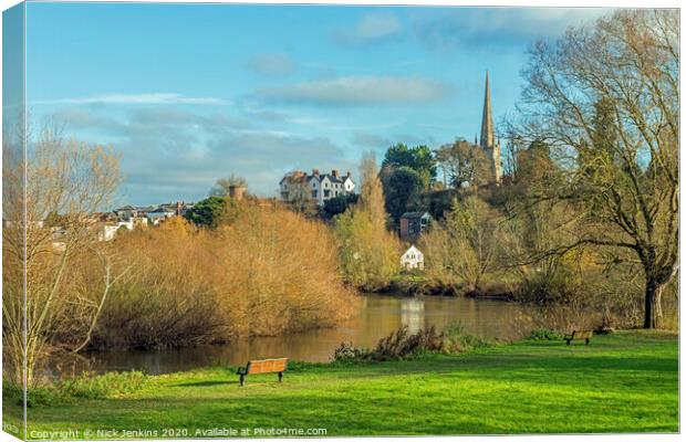 The River Wye at Ross on Wye Herefordshire Canvas Print by Nick Jenkins