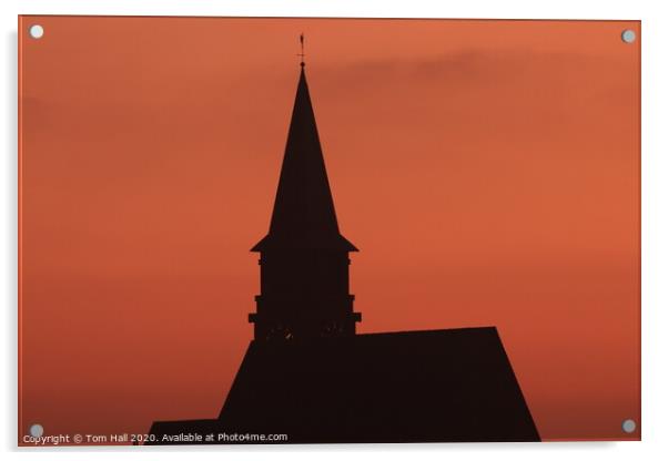 Church at sunrise Acrylic by Tom Hall