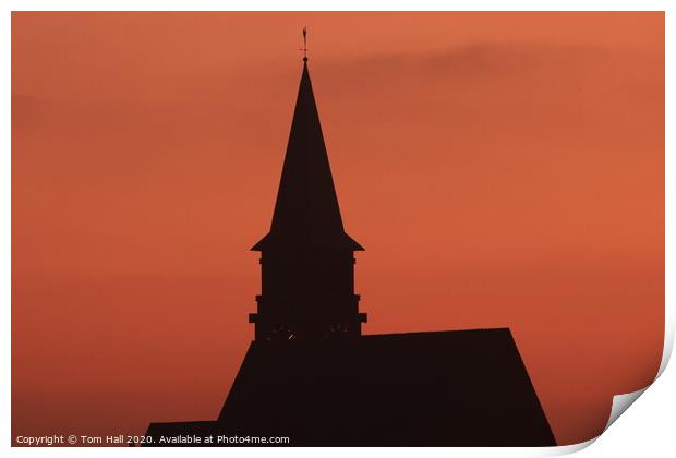 Church at sunrise Print by Tom Hall