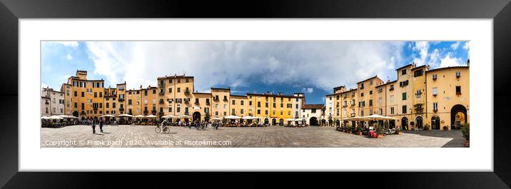 Amphitheater square in Lucca in Tuscany, Italy Framed Mounted Print by Frank Bach
