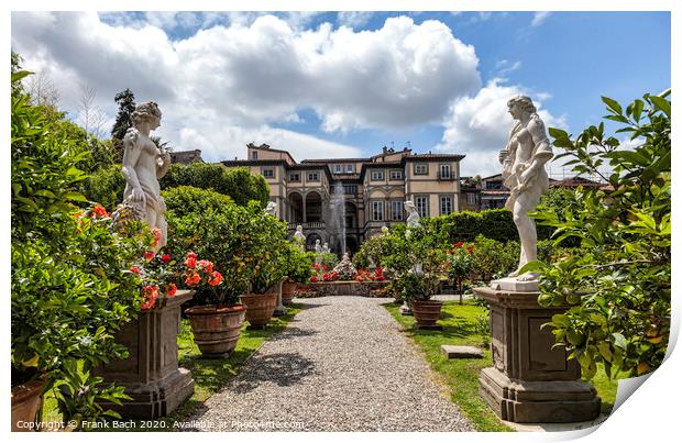 Palazzo Pfanner gardens in Lucca Print by Frank Bach