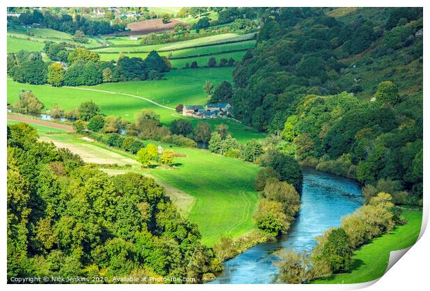 River Wye from Yat Rock in Herefordshire Print by Nick Jenkins