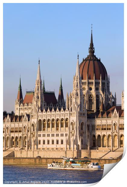 Parliament Building in Budapest Print by Artur Bogacki