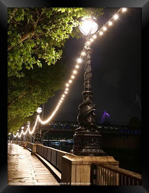 A Night Stroll at London Southbank Framed Print by Nathalie Hales