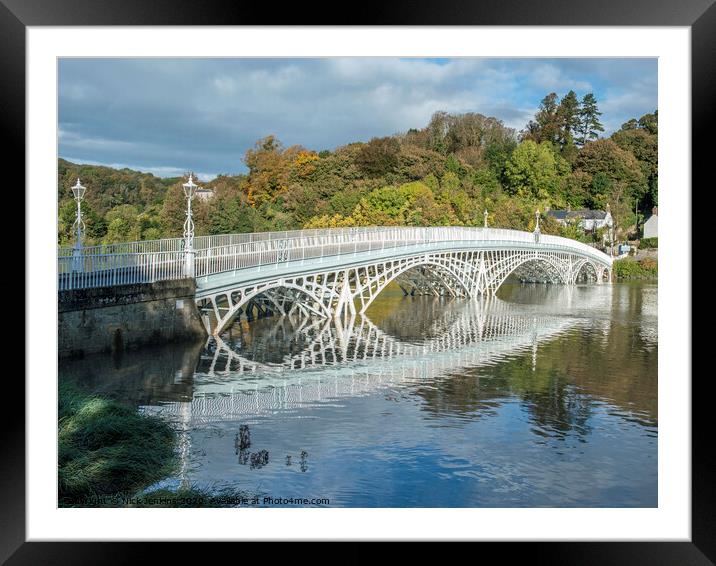 Old Iron Bridge and reflection at Chepstow Framed Mounted Print by Nick Jenkins