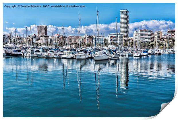 Marina in Alicante  Print by Valerie Paterson