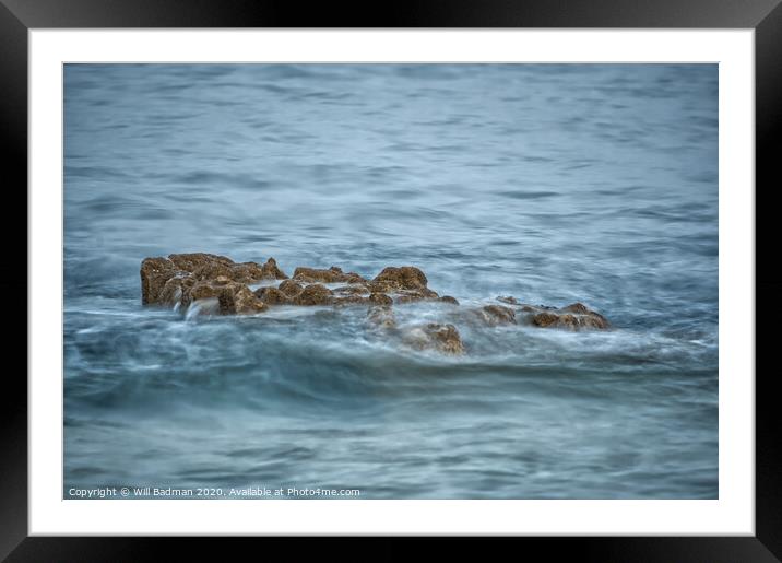 Rocks in the sea Framed Mounted Print by Will Badman