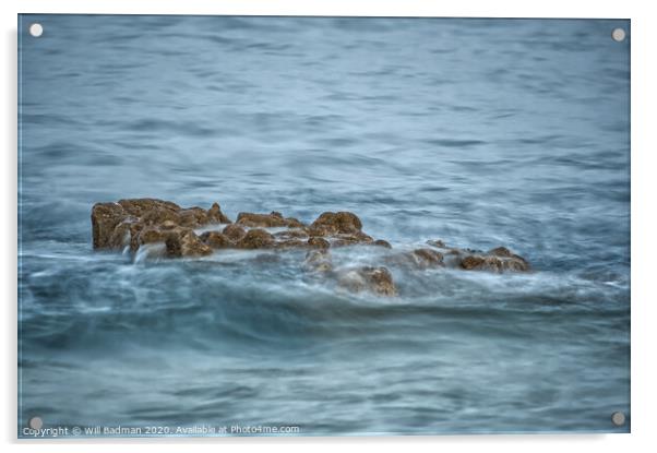 Rocks in the sea Acrylic by Will Badman