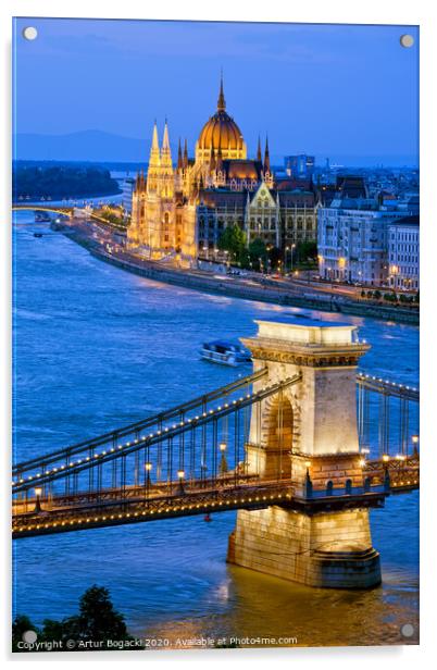 Evening in Budapest Acrylic by Artur Bogacki