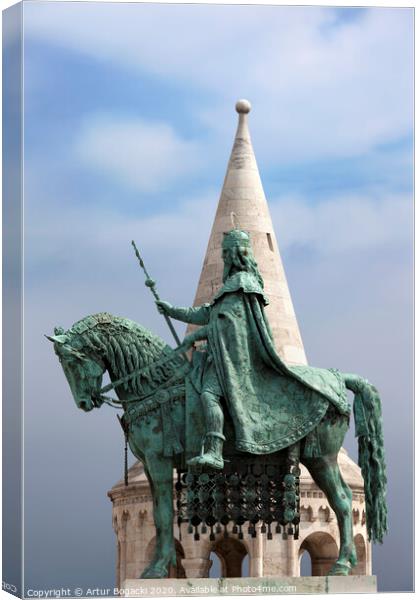 St Stephen's Statue in Budapest Canvas Print by Artur Bogacki