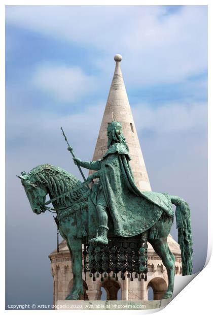 St Stephen's Statue in Budapest Print by Artur Bogacki