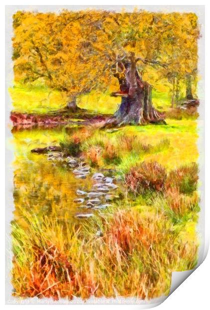 Solitude at the Pond Print by Martyn Arnold
