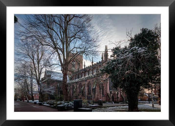 Nantwich Church in Winter Framed Mounted Print by Wendy Williams CPAGB