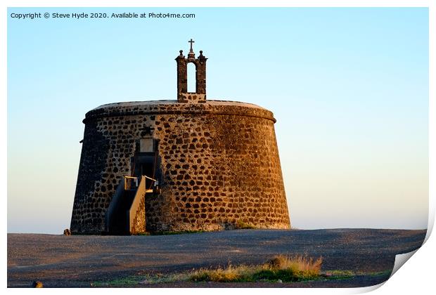 The Castillo de las Coloradas, Playa Blanca, Lanzarote Print by Steve Hyde