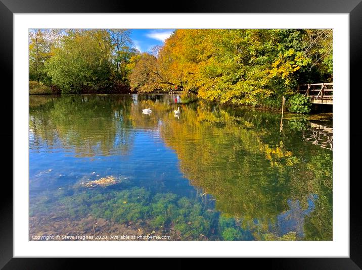 Lake at Clandon Park Framed Mounted Print by Steve Hughes