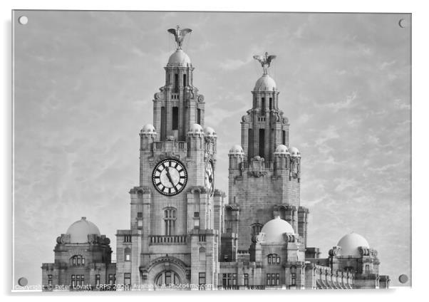 Liver Building in Monochrome Acrylic by Peter Lovatt  LRPS