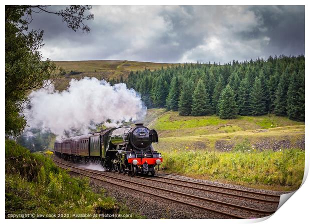 Flying scotsman at beck hole Print by kevin cook