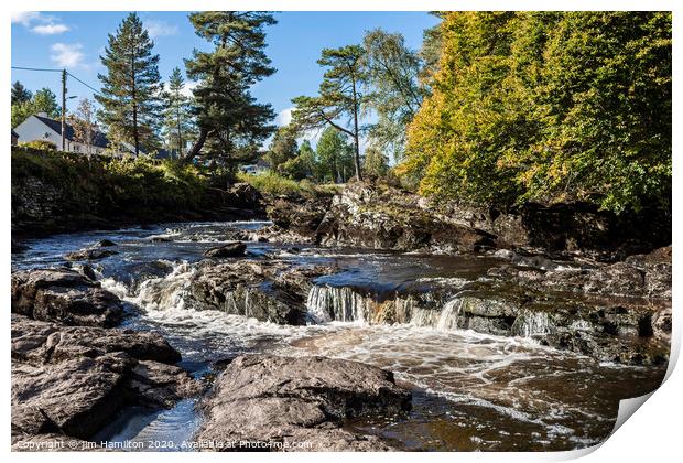 Falls of Dochart,Killin, Scotland Print by jim Hamilton