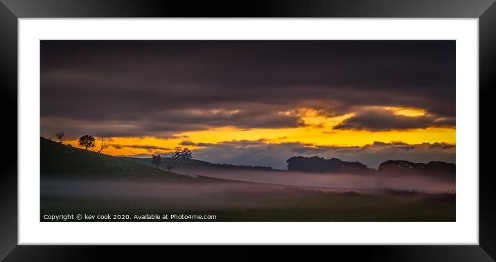 Gargrave sunset Framed Mounted Print by kevin cook