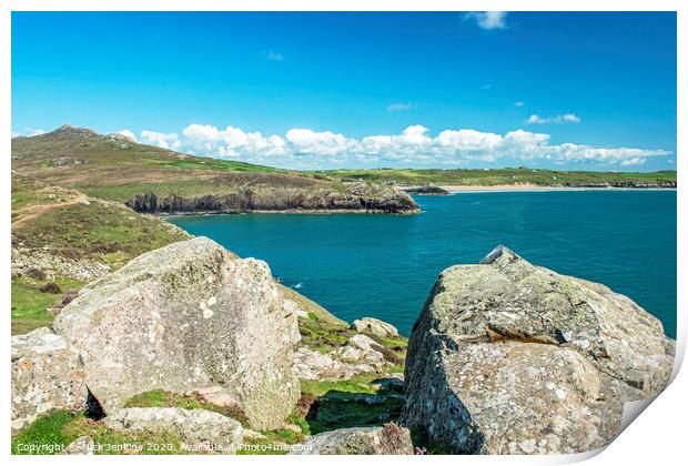 Whitesands Bay from St David's Head Pembrokeshire Print by Nick Jenkins