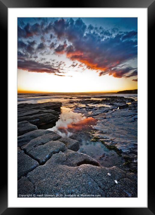 Sunset at the Beach Framed Mounted Print by Heidi Stewart