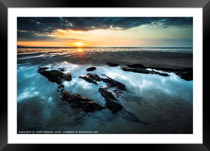 Sunset Rocks Framed Mounted Print by Heidi Stewart
