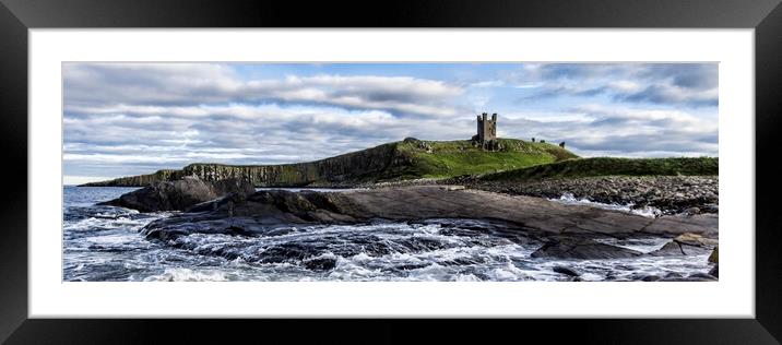 Dunstanburgh Panoramic Framed Mounted Print by Northeast Images