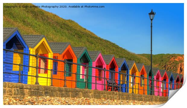 Beach huts at Saltburn-by-the-Sea 3 Print by Colin Williams Photography