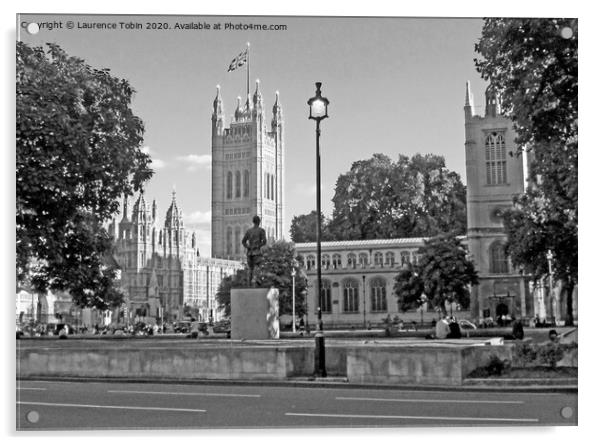 Pariament Square and Parliament, London Acrylic by Laurence Tobin