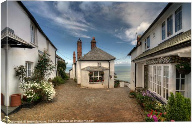 End of the Lane at Clovelly in Devon Canvas Print by Rosie Spooner