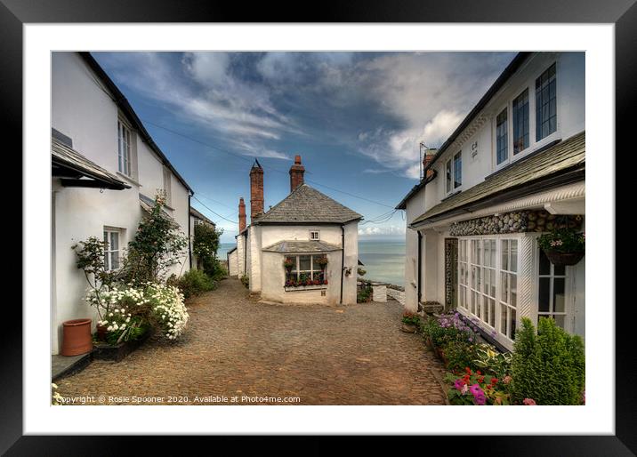 End of the Lane at Clovelly in Devon Framed Mounted Print by Rosie Spooner