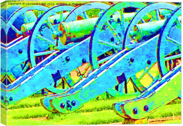 Abstract Wheeled Napoleonic Cannons Canvas Print by Laurence Tobin