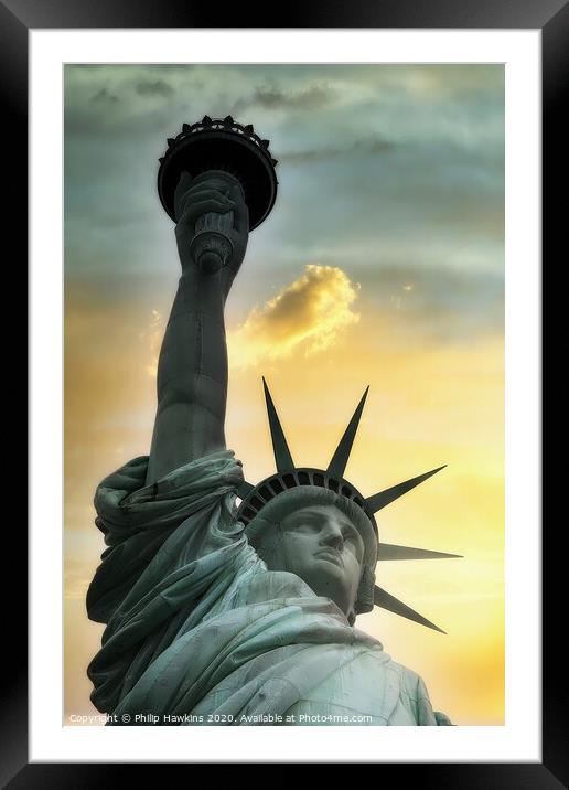 Statue of Liberty, New York Framed Mounted Print by Philip Hawkins