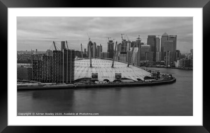 The O2 from The Emirates Cable Car Framed Mounted Print by Adrian Rowley