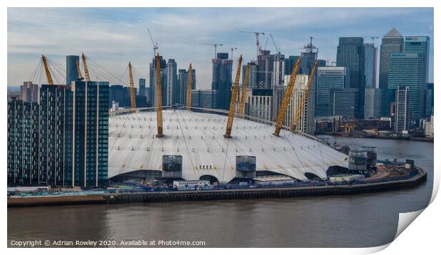 The O2 Arena Print by Adrian Rowley