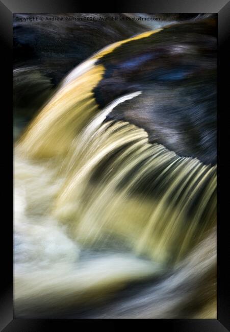 Crackpot Falls close up, North Yorkshire Framed Print by Andrew Kearton