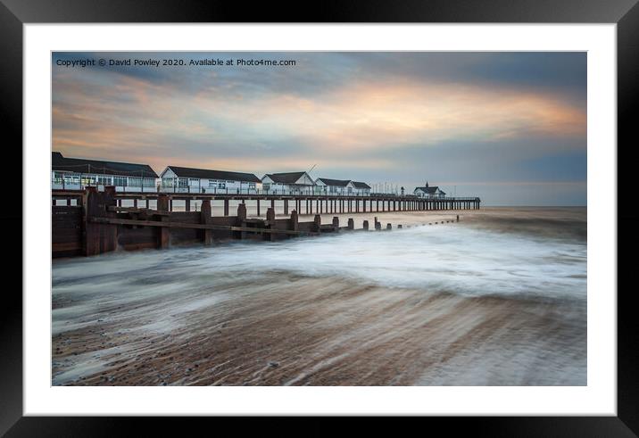 Southwold Pier at Dawn Framed Mounted Print by David Powley